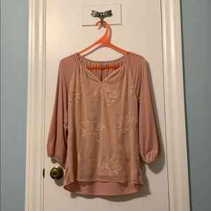Dusty rose blouse chico’s size 0/standard size 4